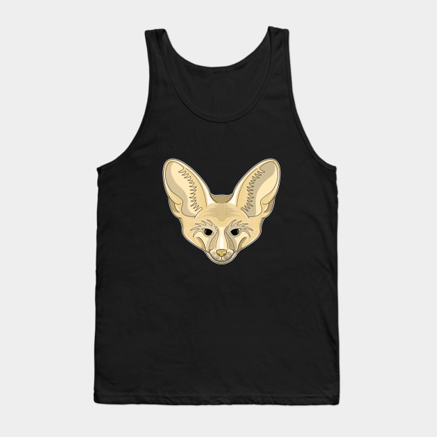 cute brown bat eared fox face Tank Top by dwalikur